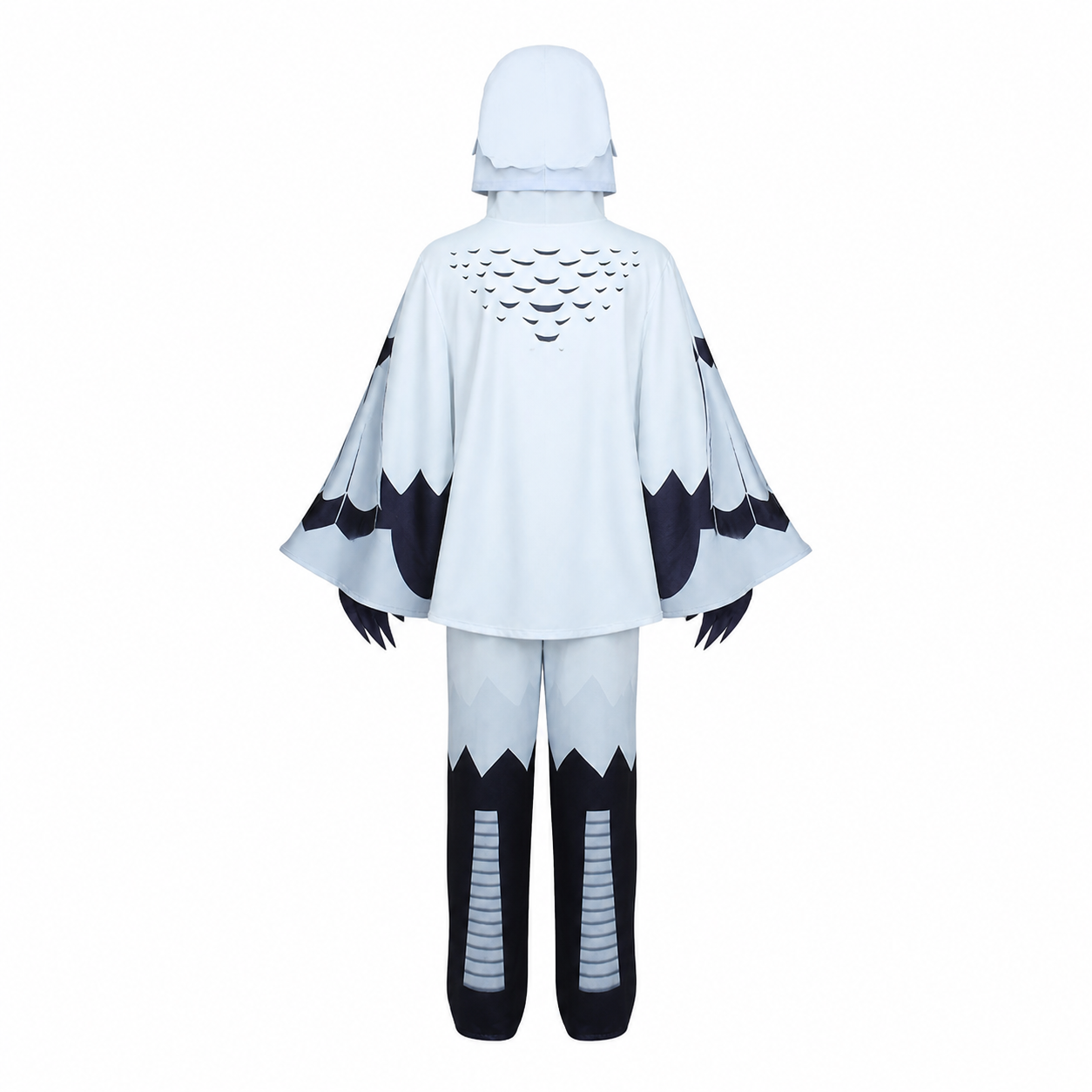 Children's owl costume with wings and mask back view
