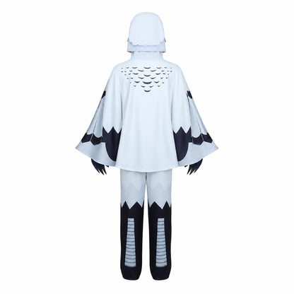 Children's owl costume with wings and mask back view