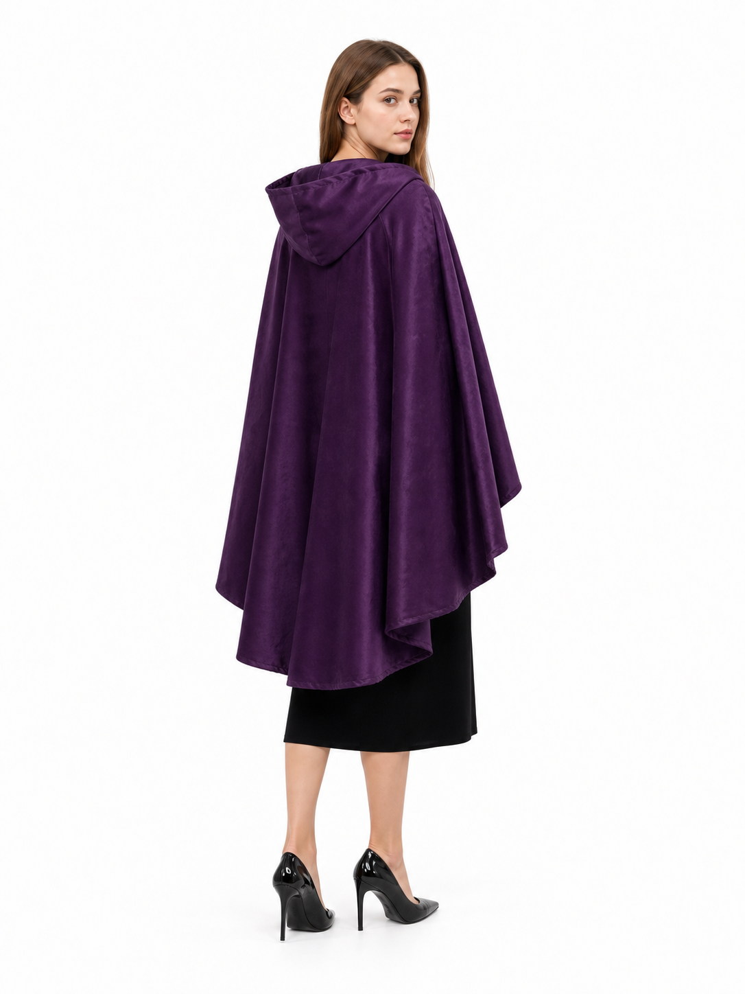 Purple Hooded Medieval Costume Cloak