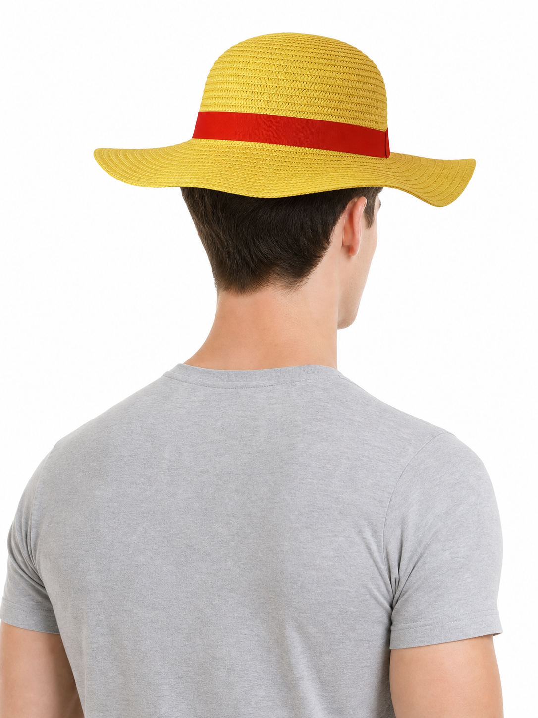Carnival hat with a red ribbon and cord