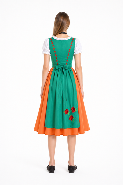 Oktoberfest Costume with Embroidery and Lacing back view