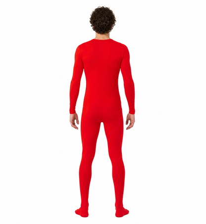 Red Zentai Jumpsuit with Covered Feet