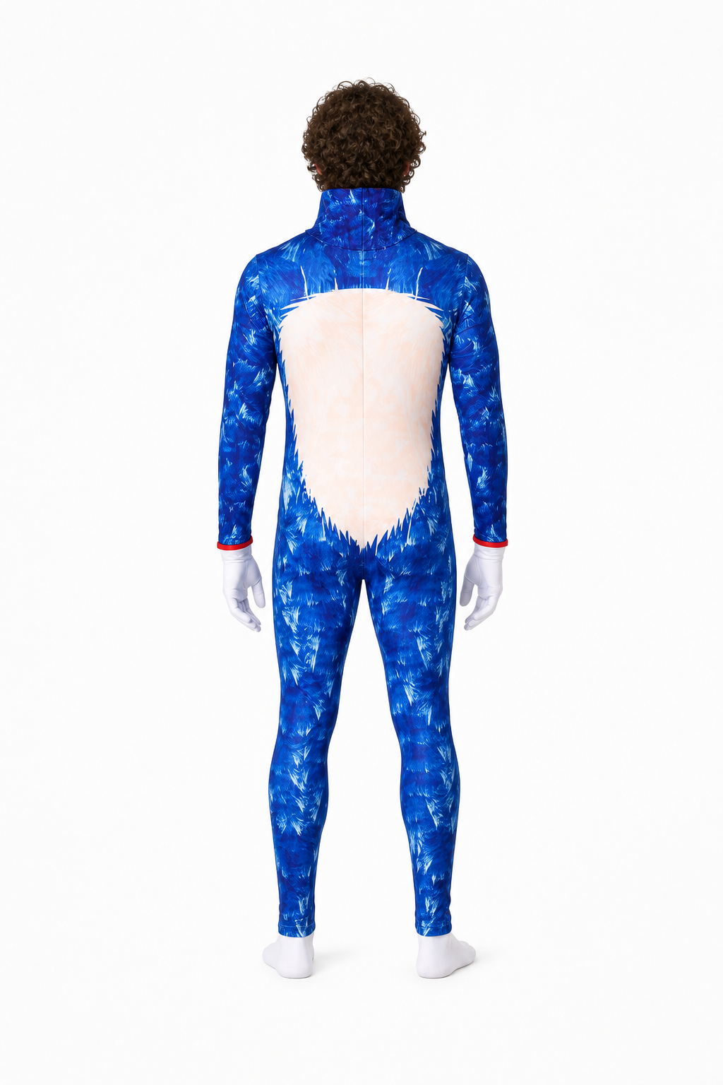 Sonic Cosplay Costume with Hood and Gloves back view