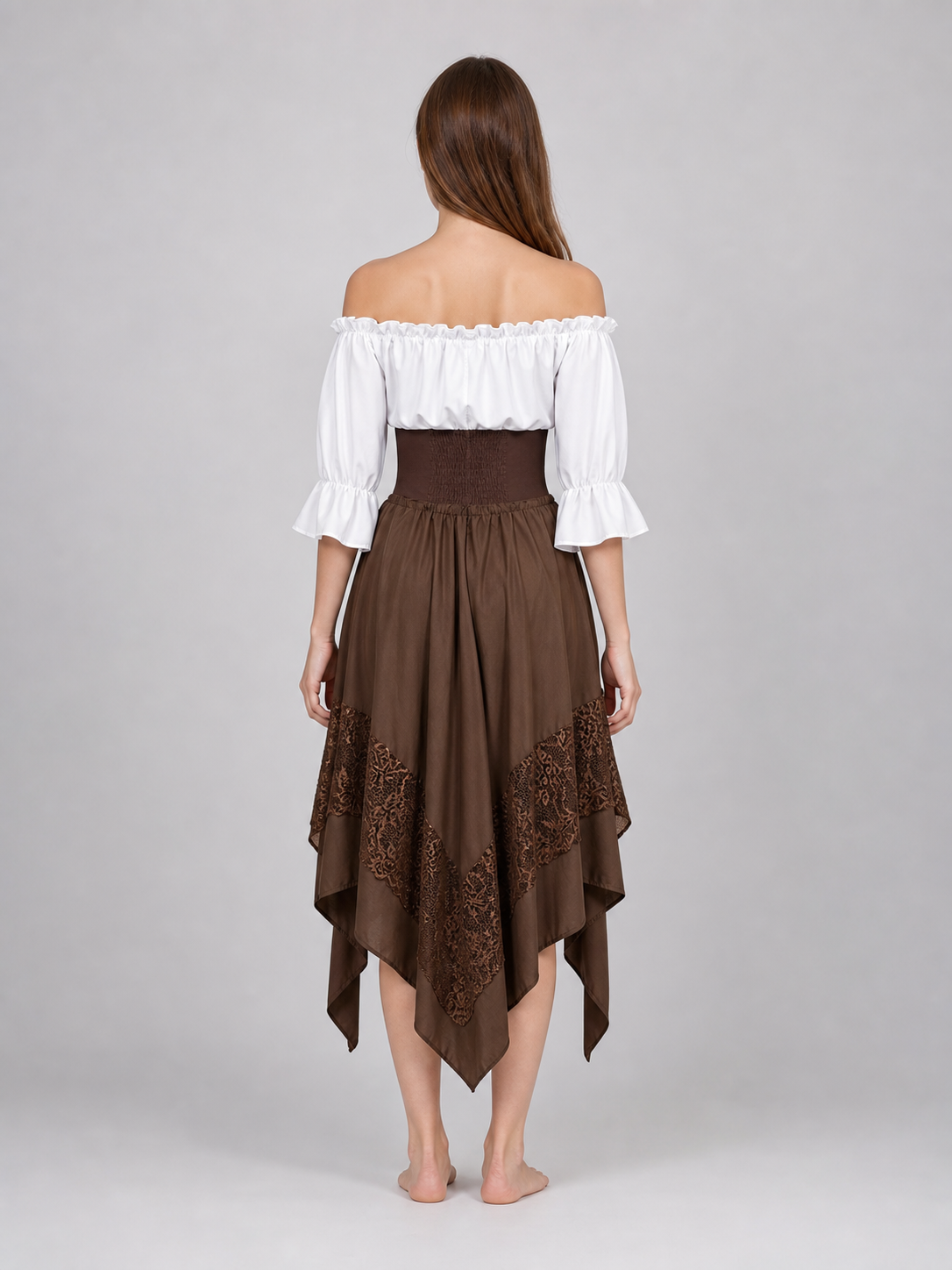 Pirate-Style Costume: Blouse, Corset, and Skirt