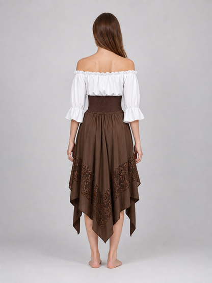 Pirate-Style Costume: Blouse, Corset, and Skirt