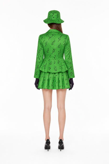 Cosplay costume with skirt, hat, and gloves