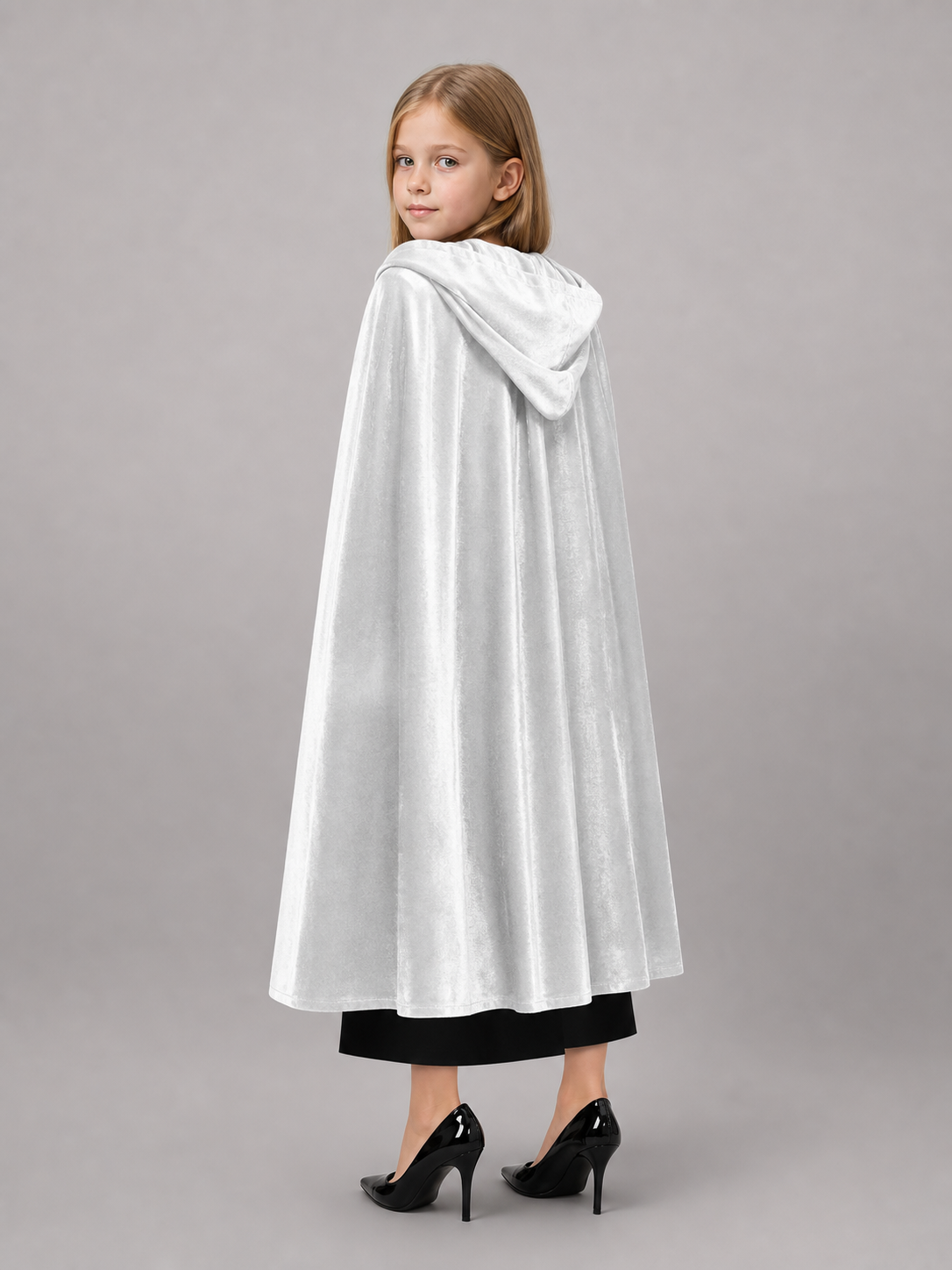 White Hooded Costume Cloak