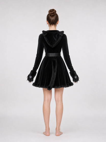“Black Cat” costume dress for Halloween and cosplay