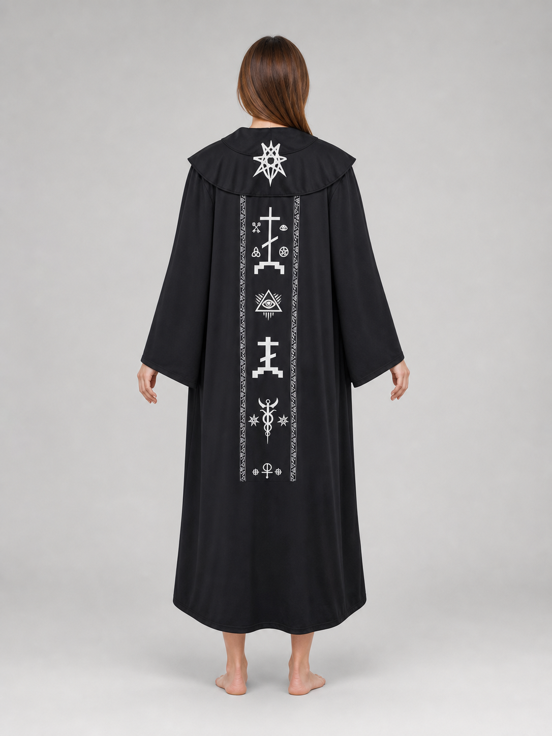 Black Gothic Hooded Cloak for Cosplay