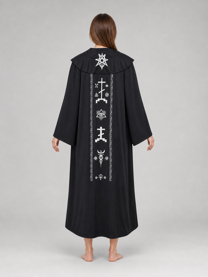 Black Gothic Hooded Cloak for Cosplay