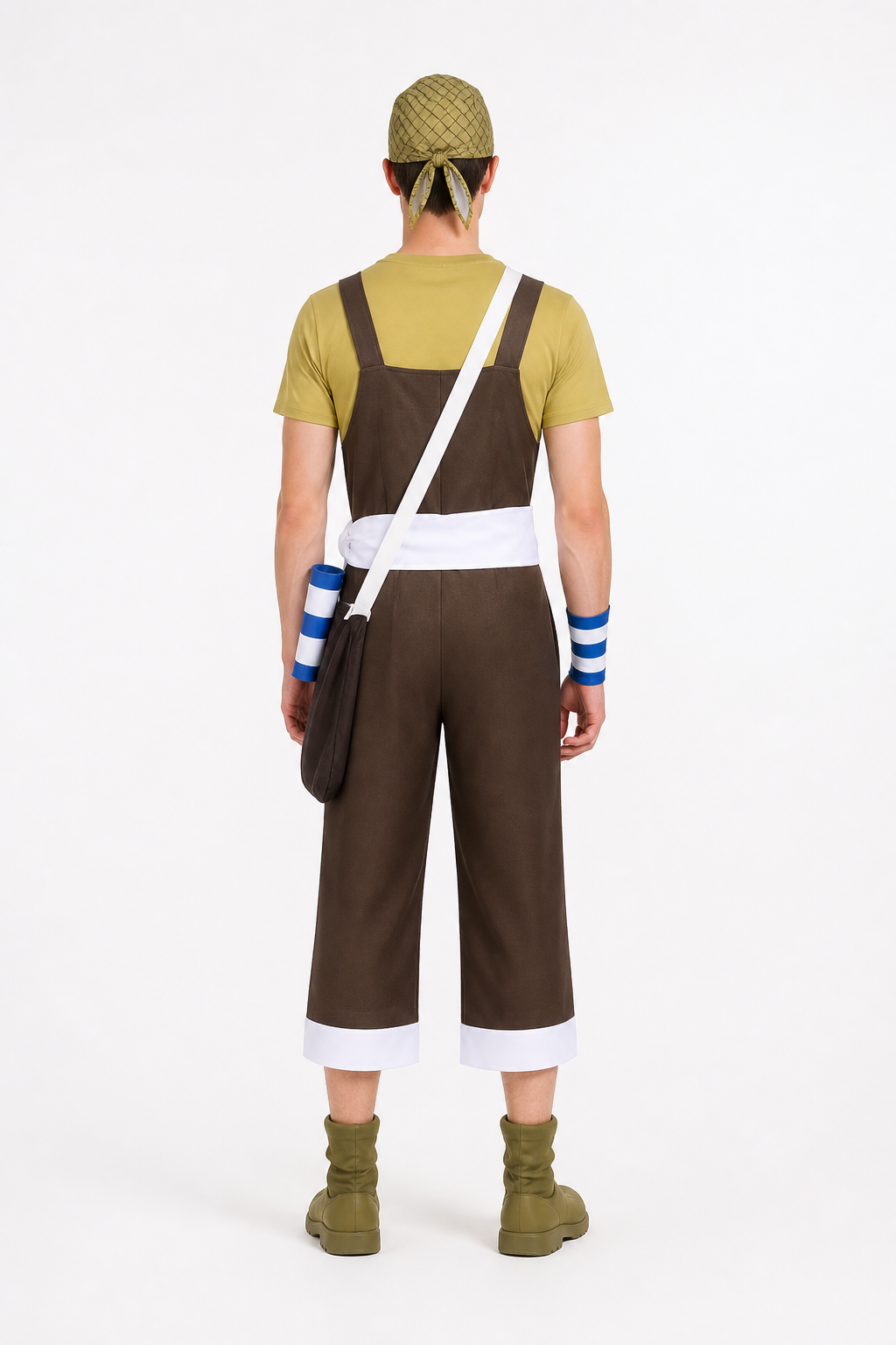 One Piece Usopp Cosplay Costume with Accessories back view