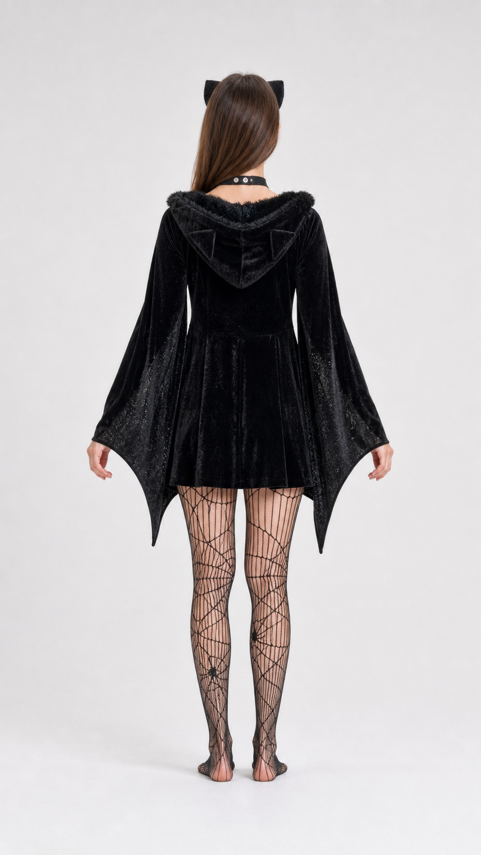 Halloween Bat Costume with Wings and Hood back view