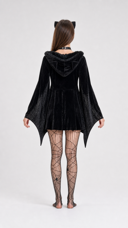 Halloween Bat Costume with Wings and Hood back view
