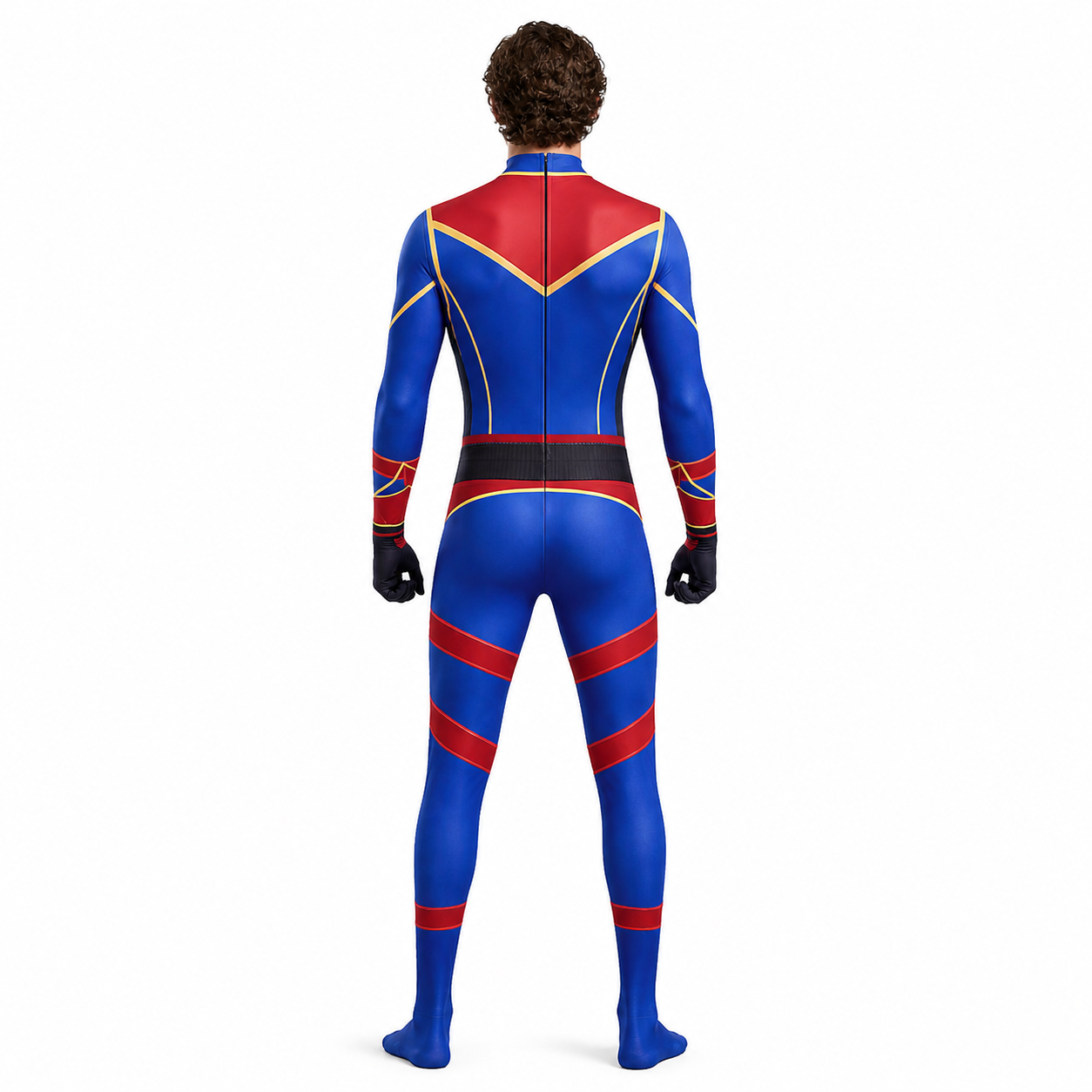 Cosplay Jumpsuit Costume with Geometric Print back view