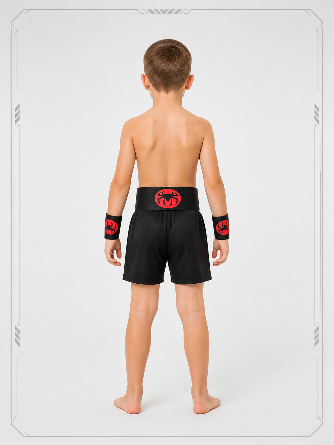 Costume Set: Black Belt and Spider Arm Cuffs back view