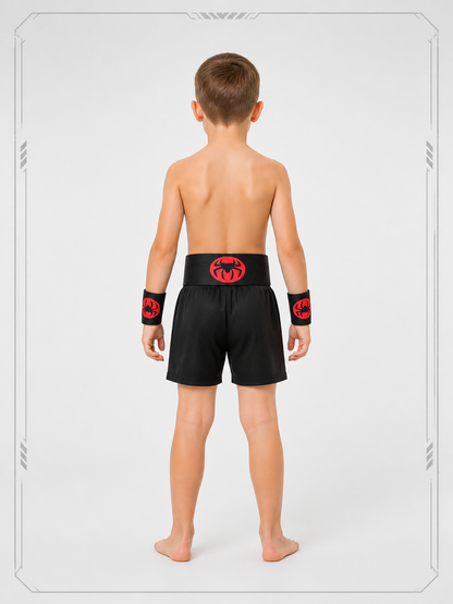 Costume Set: Black Belt and Spider Arm Cuffs back view
