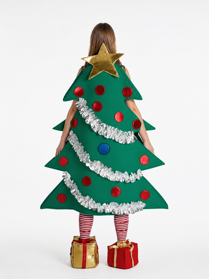 New Year's inflatable Christmas tree costume with gifts back view