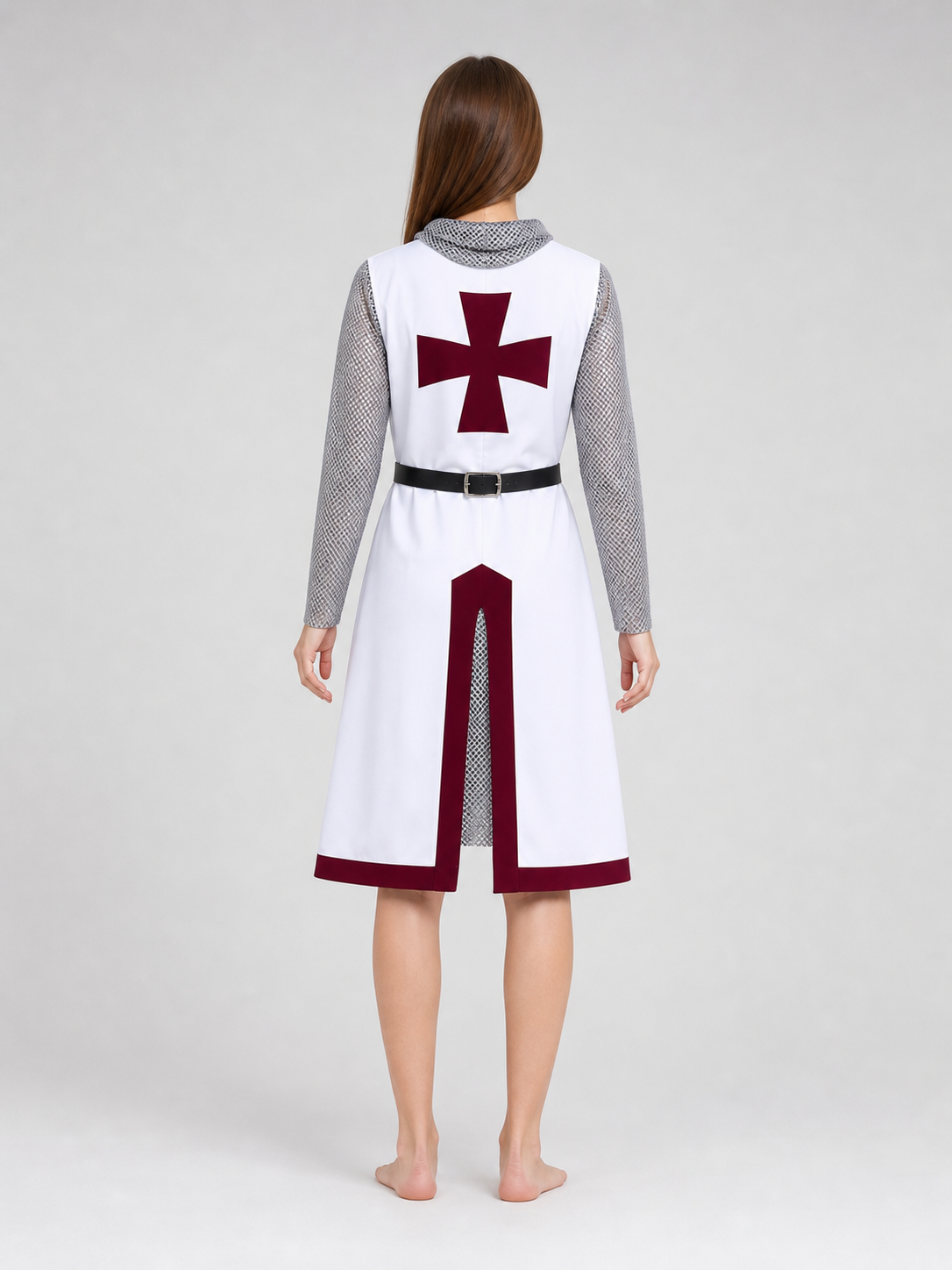 Medieval Costume with Cross, Cloak, and Belt