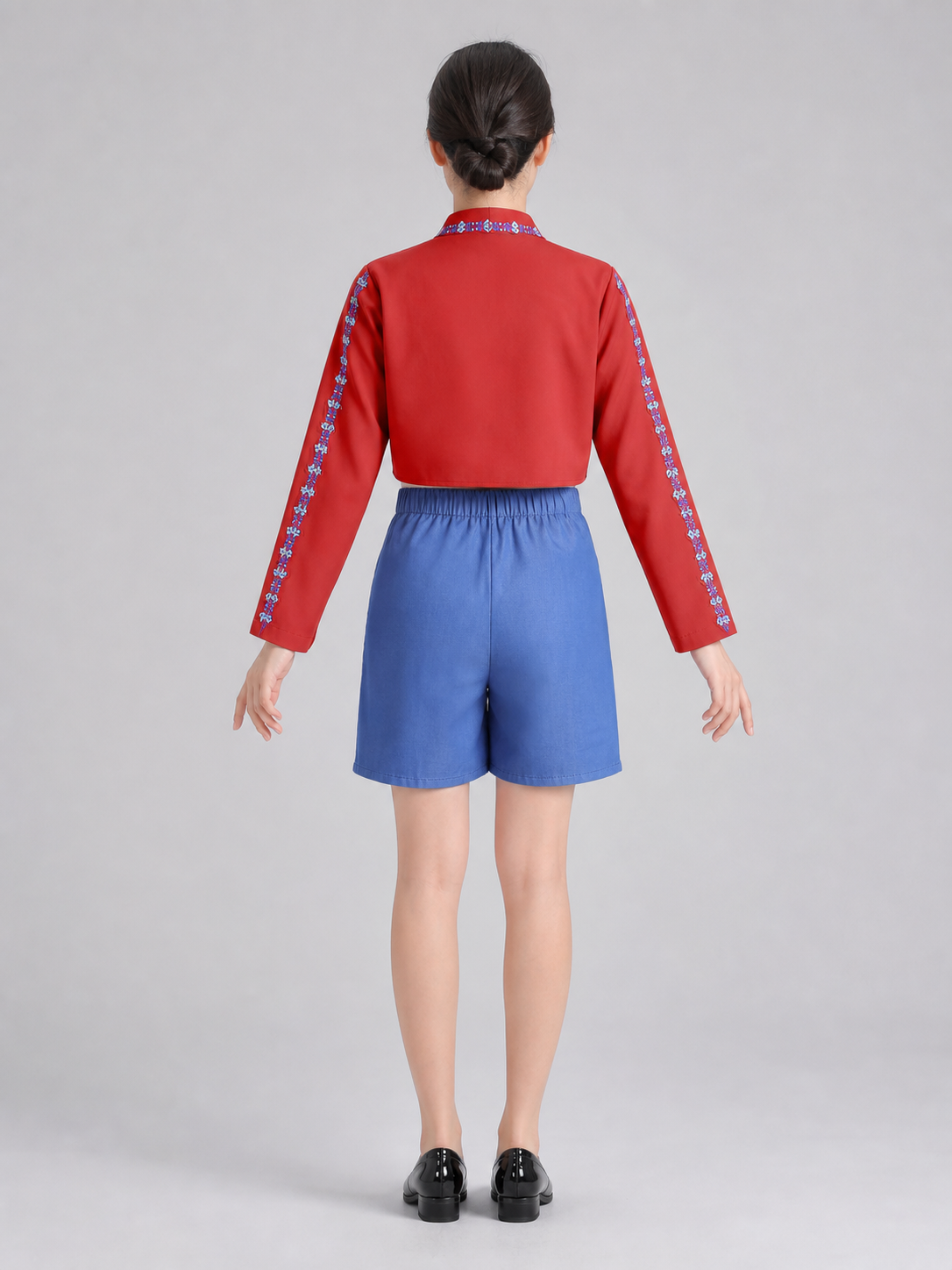 Ethnic-Style Cosplay Costume with Shorts back view