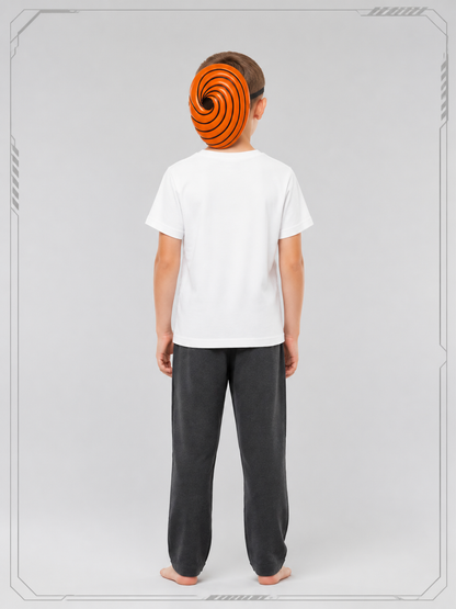 Orange Carnival Mask with Black Pattern for Halloween back view
