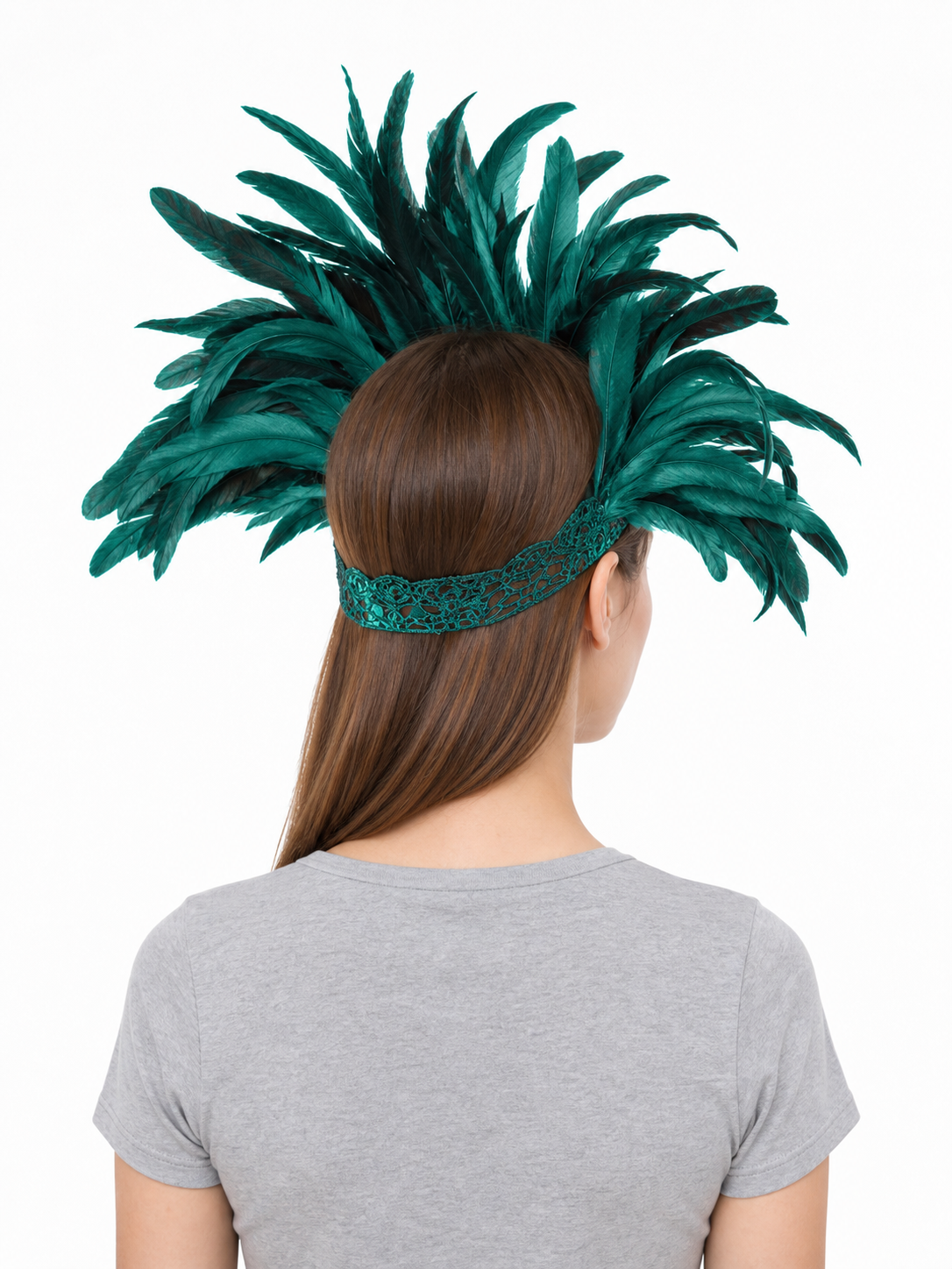Carnival Feather and Mask Headpiece