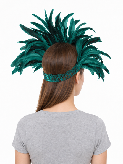 Carnival Feather and Mask Headpiece