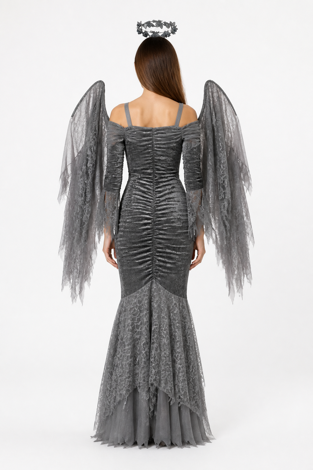 Fantasy Character Costume with Wings, Dress back view