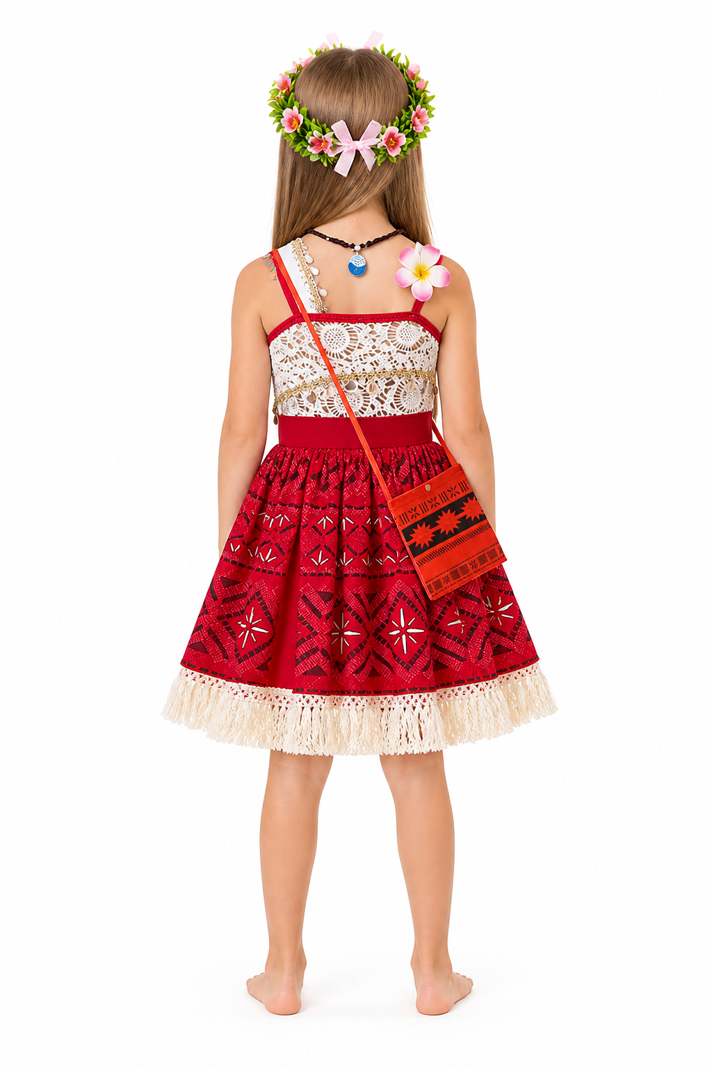 Children's Halloween Dress with Handbag and Wreath back view