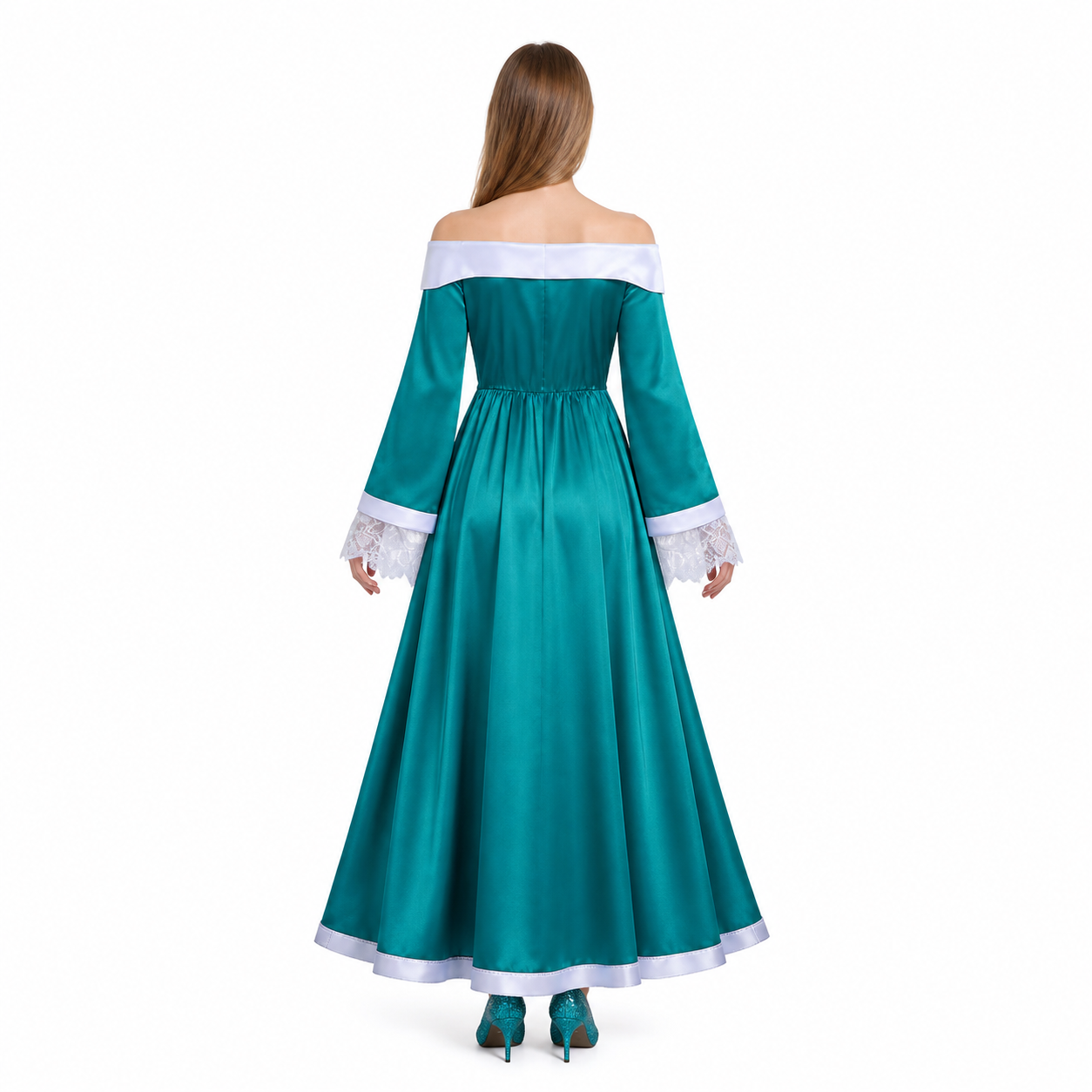Long Off-the-Shoulder Cosplay Dress back view
