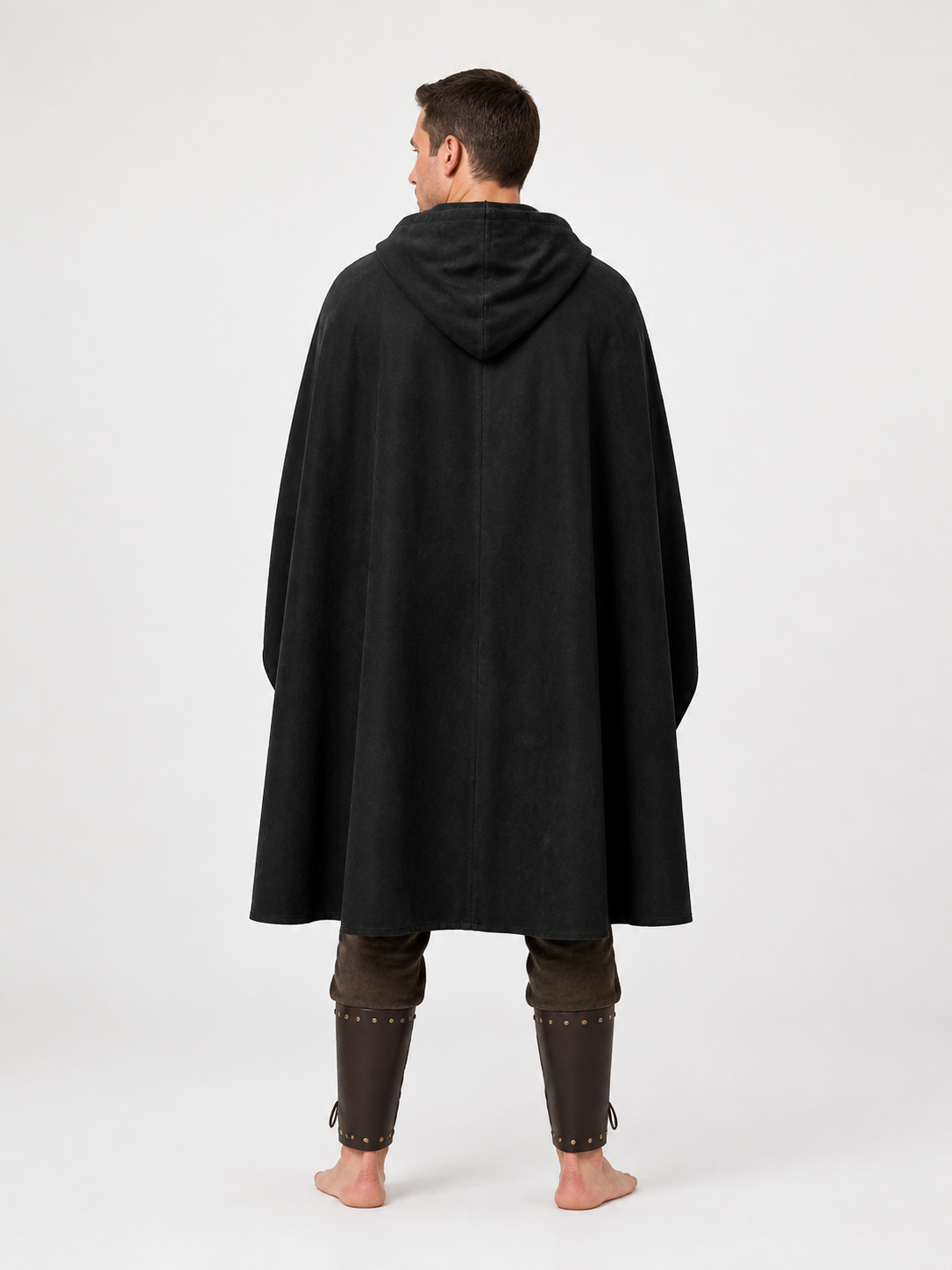 Medieval Hooded Cape for Cosplay, Black