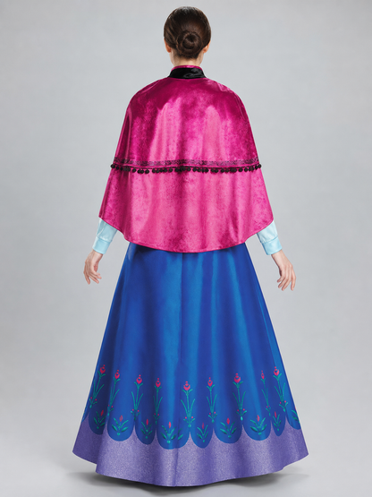 Fairytale Carnival Costume with Dress and Cape back view 3
