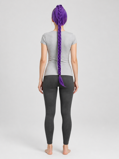 Purple Carnival Wig for Halloween and Cosplay back view