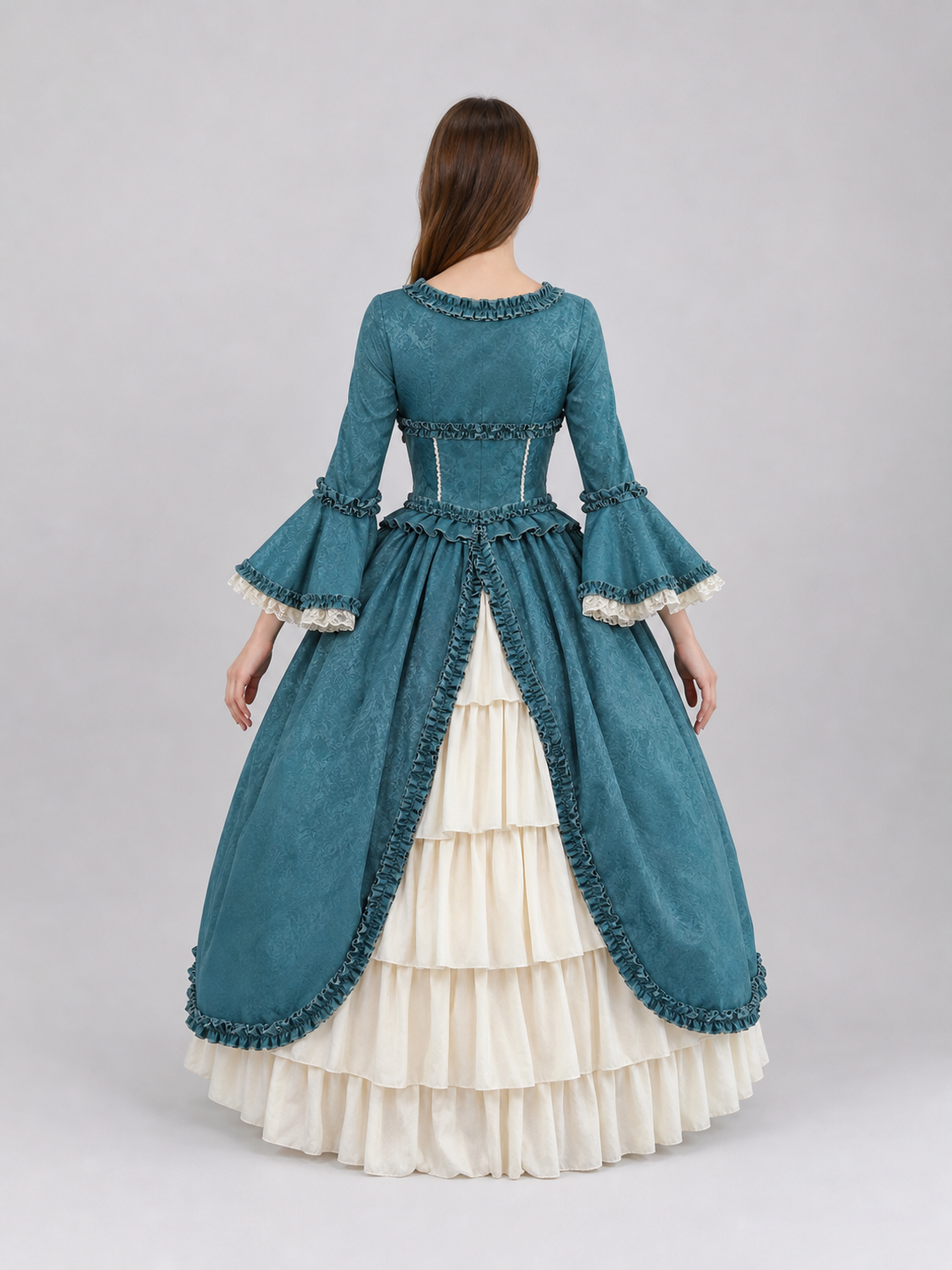 Victorian-Style Ball Gown with Ruffles