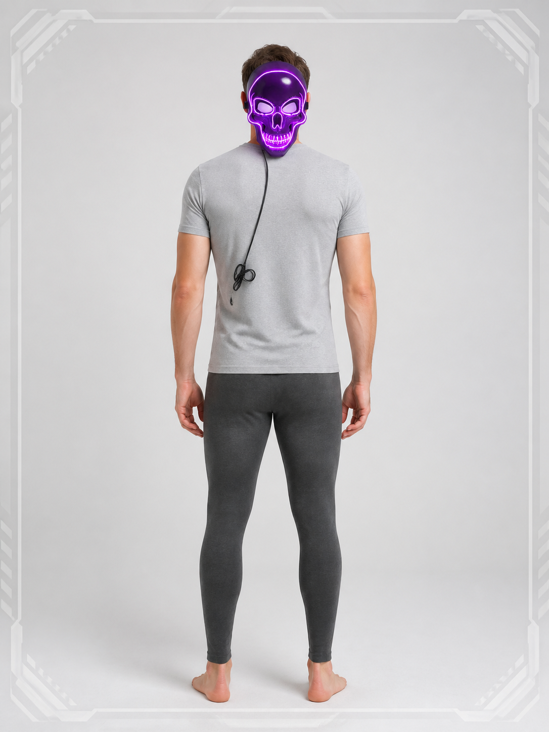 Glowing Halloween Skull Mask back view