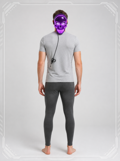 Glowing Halloween Skull Mask back view
