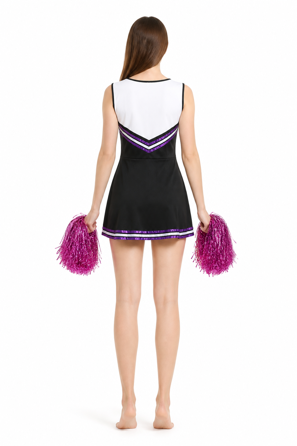 Cheers Cheerleading Dress with Pom-Poms back view
