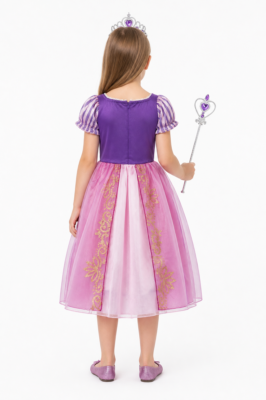 Halloween Costume with a Puffy Skirt and Crown back view