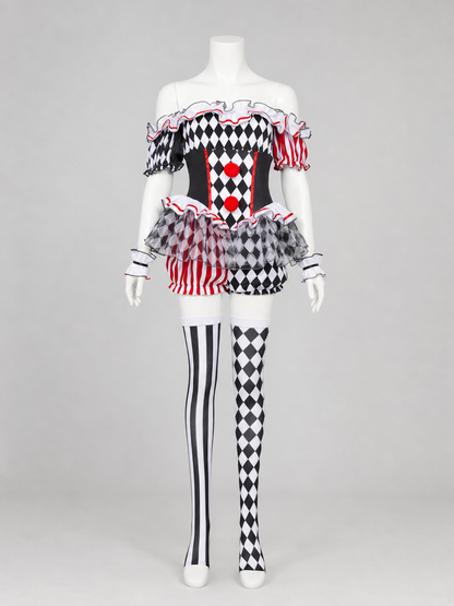 Clown Costume with Hat and Stockings