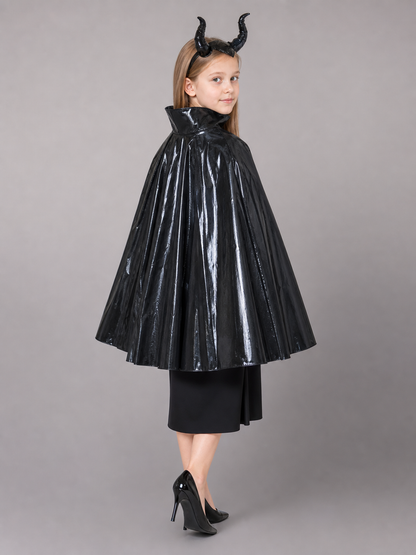 Black Carnival Cape with Horn Headband