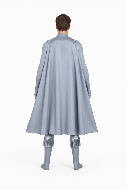 Megamind Jumpsuit with Cape, Gray-Blue back view