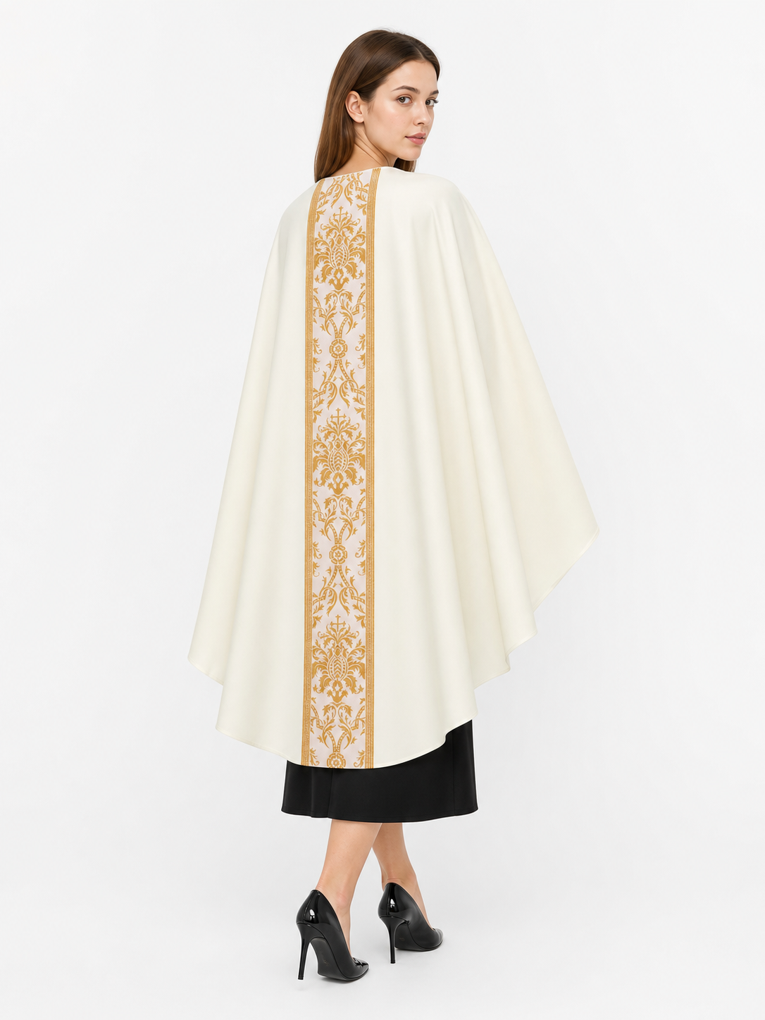 Ceremonial Ivory Cloak with Gold Ornament