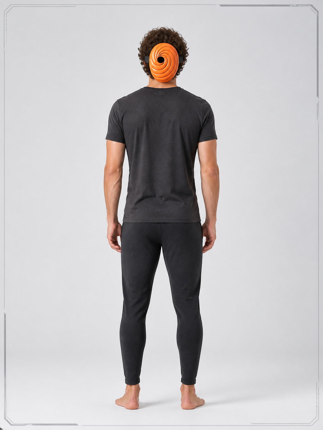 Orange Spiral Carnival Mask for Cosplay back view