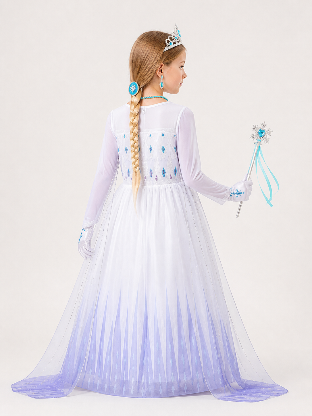 Snow Queen Carnival Costume for Halloween back view