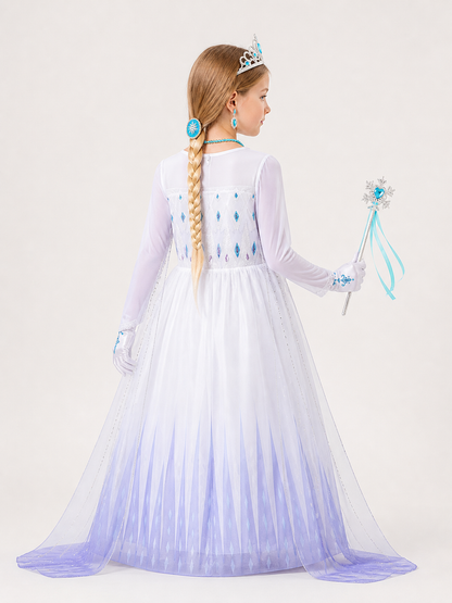 Snow Queen Carnival Costume for Halloween back view