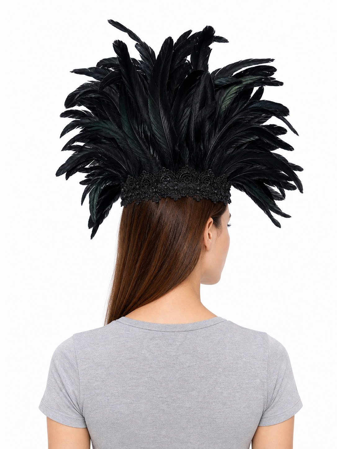 Carnival Feather Headpiece with Mask
