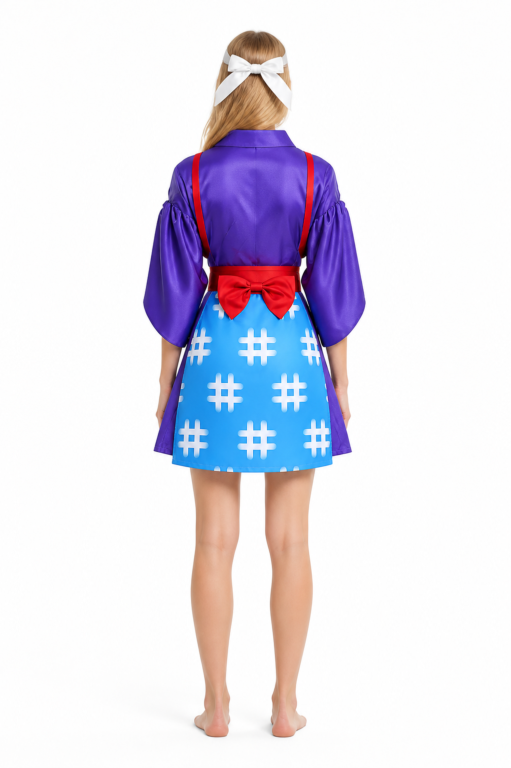 Animal Crossing Costume with Red Bow and Collar back view