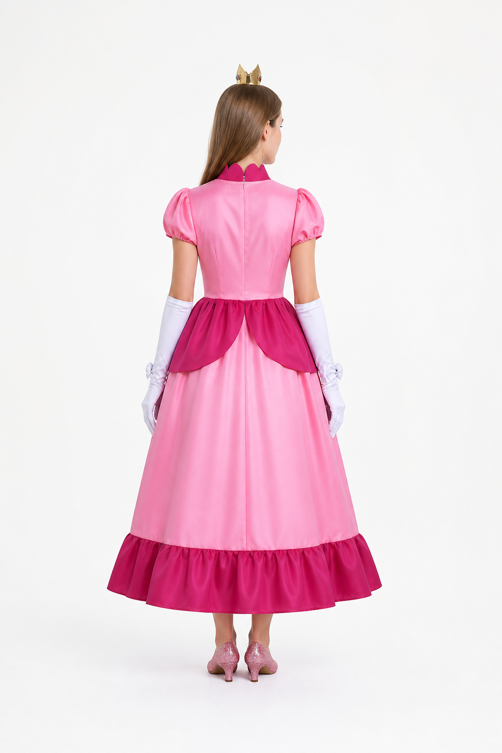 Rosalina Long Dress with Gloves and Brooch back view