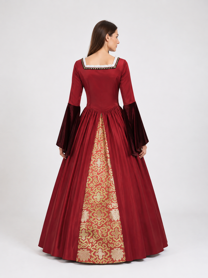 Medieval Mary Tudor Dress for Cosplay and Balls back view