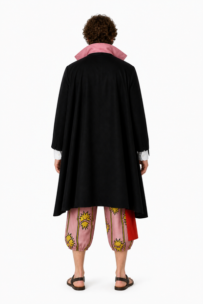 Shanks One Piece Cosplay Costume with Cape and Pants back view