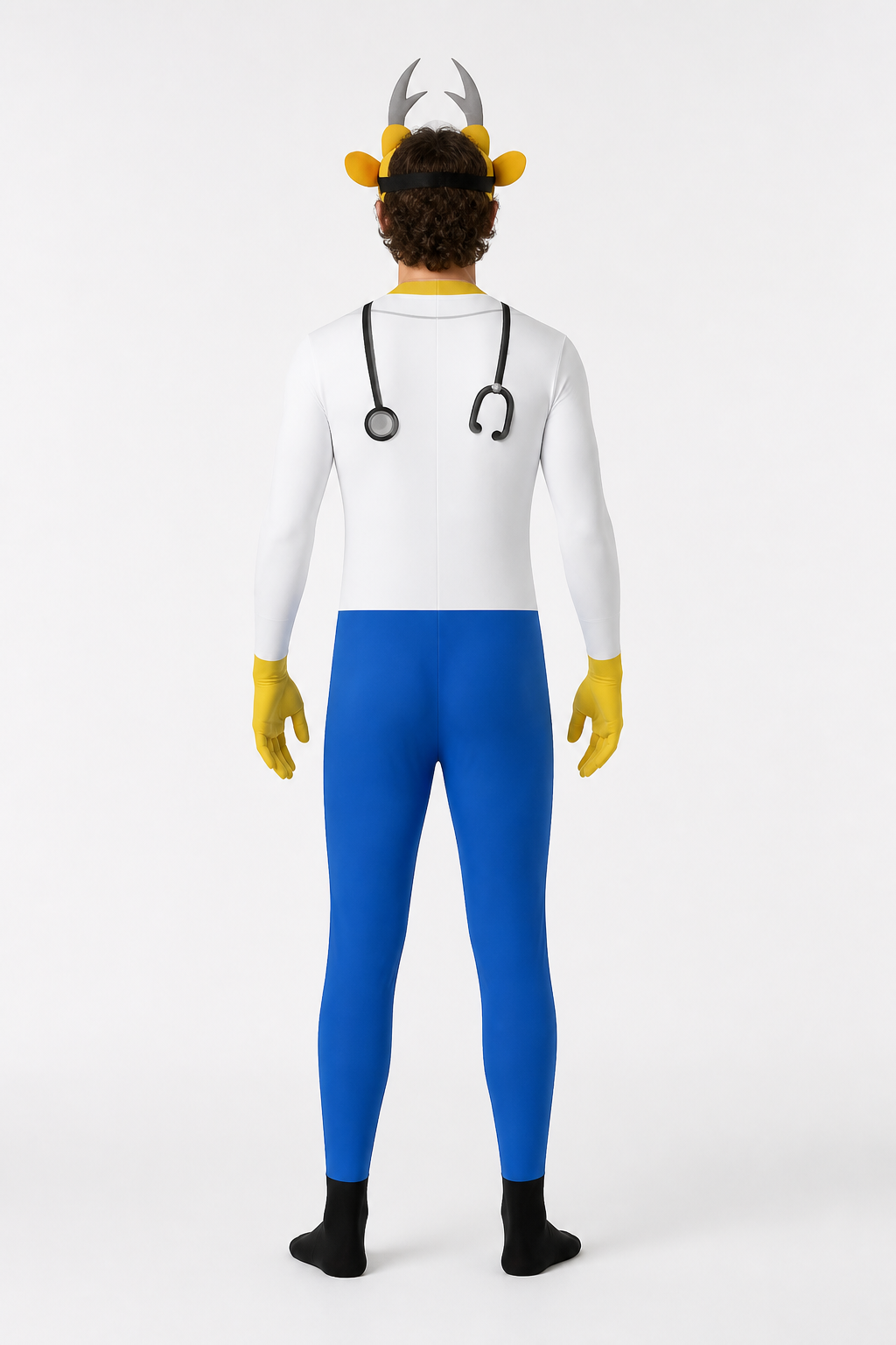 Doctor Deer Carnival Costume with Lab Coat and Stethoscope back view